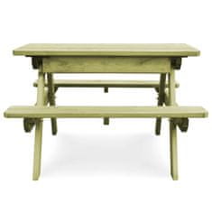 Petromila vidaXL Detský piknikový stôl+lavice 90x90x58cm, impregnovaná borovica