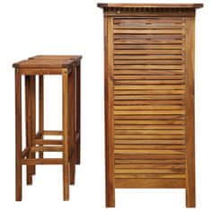 Vidaxl 3-dielna súprava barového stola a stoličiek masívne akáciové drevo