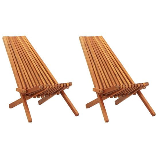 Vidaxl Skladacie vonkajšie stoličky 2 ks masívne akáciové drevo