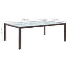 Petromila vidaXL Vonkajší jedálenský stôl hnedý 200x150x74 cm polyratan