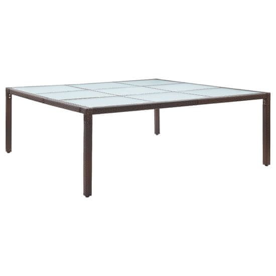 Vidaxl Záhradný jedálenský stôl 200x200x74 cm polyratanový