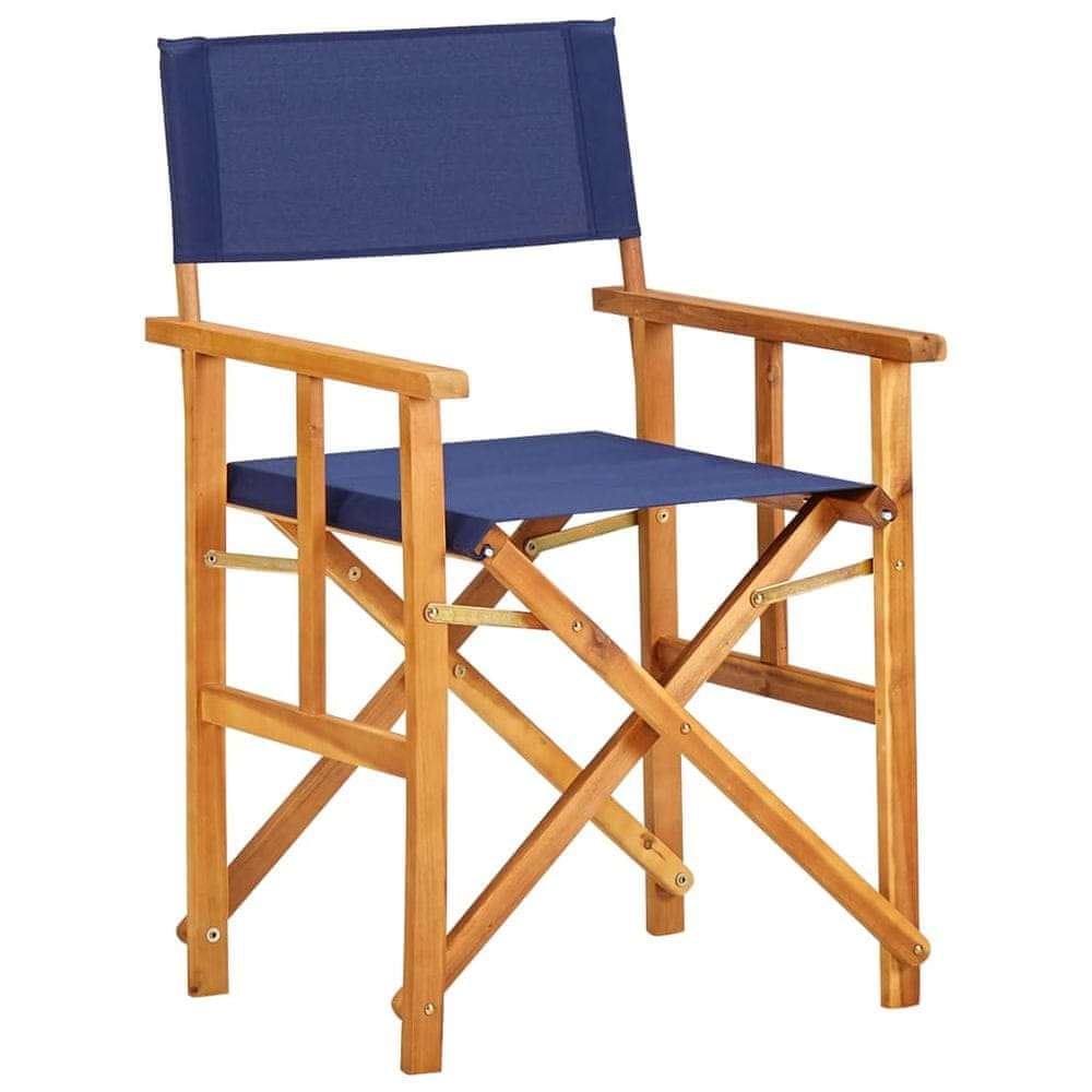 Petromila vidaXL Režisérska stolička, akáciový masív, modrá