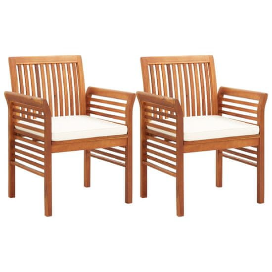 Petromila vidaXL Záhradné jedálenské stoličky s poduškami 2 ks akáciový masív