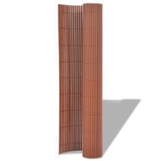 Vidaxl Obojstranný záhradný plot, PVC 90x500 cm, hnedý