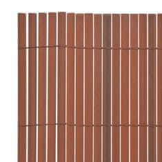 Vidaxl Obojstranný záhradný plot, PVC 90x500 cm, hnedý