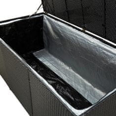 Petromila vidaXL Záhradný úložný box čierny 180x90x70 cm polyratanový