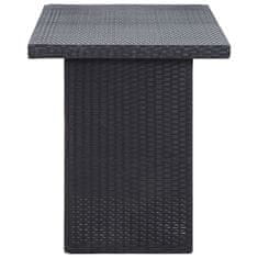 Vidaxl Záhradný stôl, čierny 110x60x67 cm, polyratan