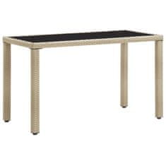 Vidaxl Záhradný stôl, béžový 123x60x74 cm, polyratan