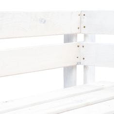 Vidaxl Rohová záhradná lavička z paliet, drevo, biela
