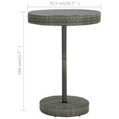 Petromila vidaXL Záhradný stolík sivý 75,5x106 cm polyratanový