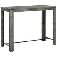 Petromila vidaXL Záhradný barový stolík sivý 140,5x60,5x110,5 cm polyratanový