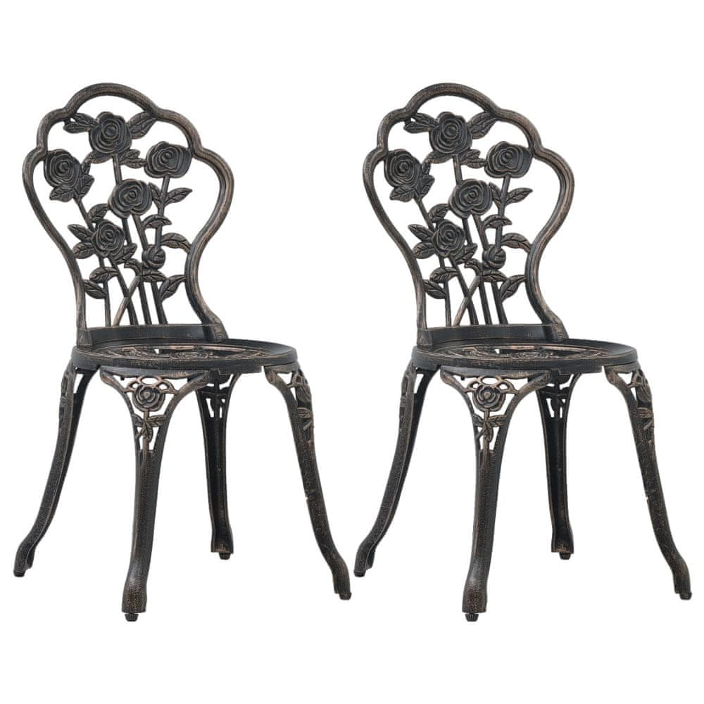 Petromila vidaXL Bistro stoličky 2 ks, bronzové, odlievaný hliník