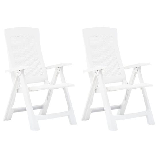 Petromila vidaXL Sklápacie záhradné stoličky 2 ks plastové biele