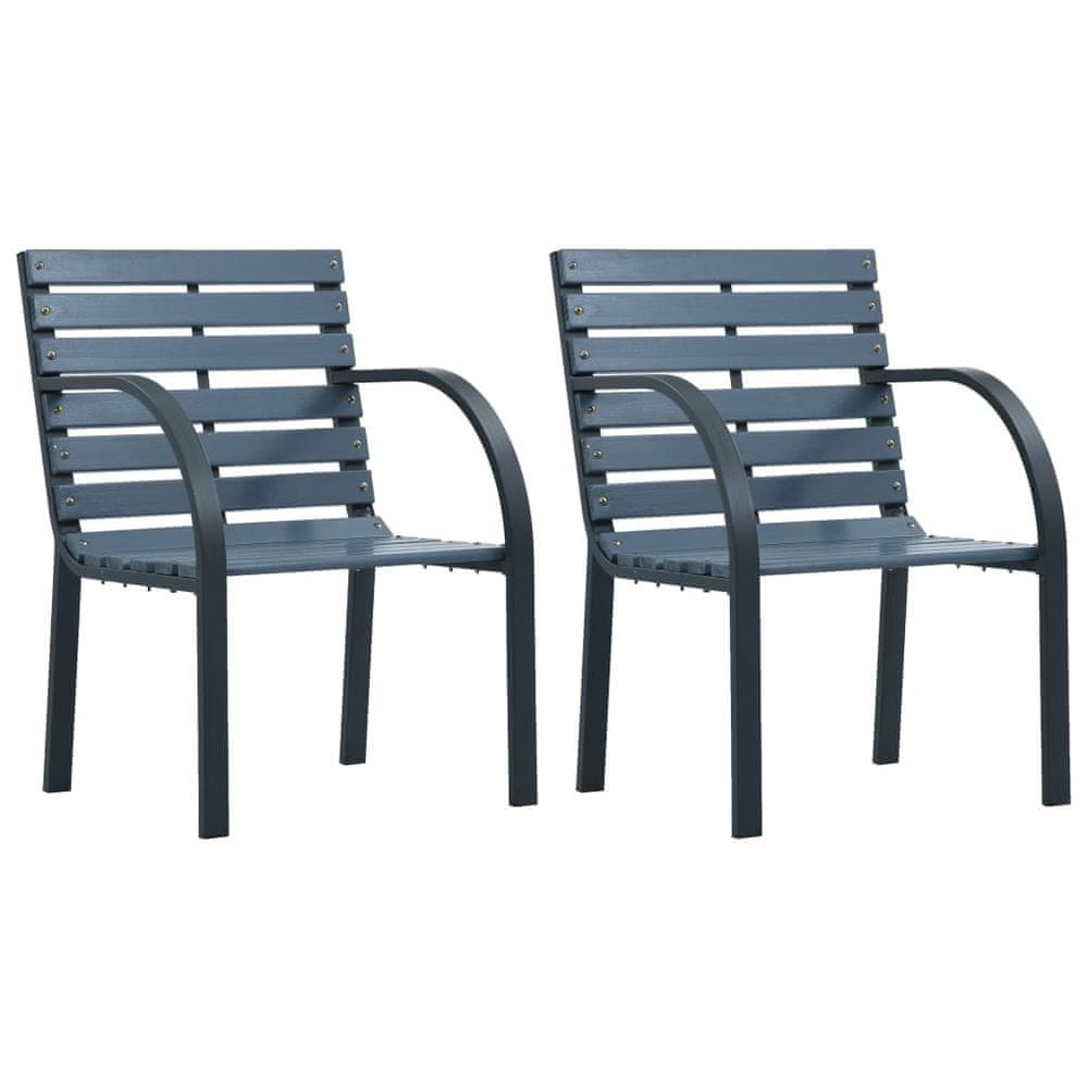 Vidaxl Záhradné stoličky 2 ks, sivé, drevo