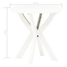 Petromila vidaXL Bistro stolík biely priemer 70 cm plast