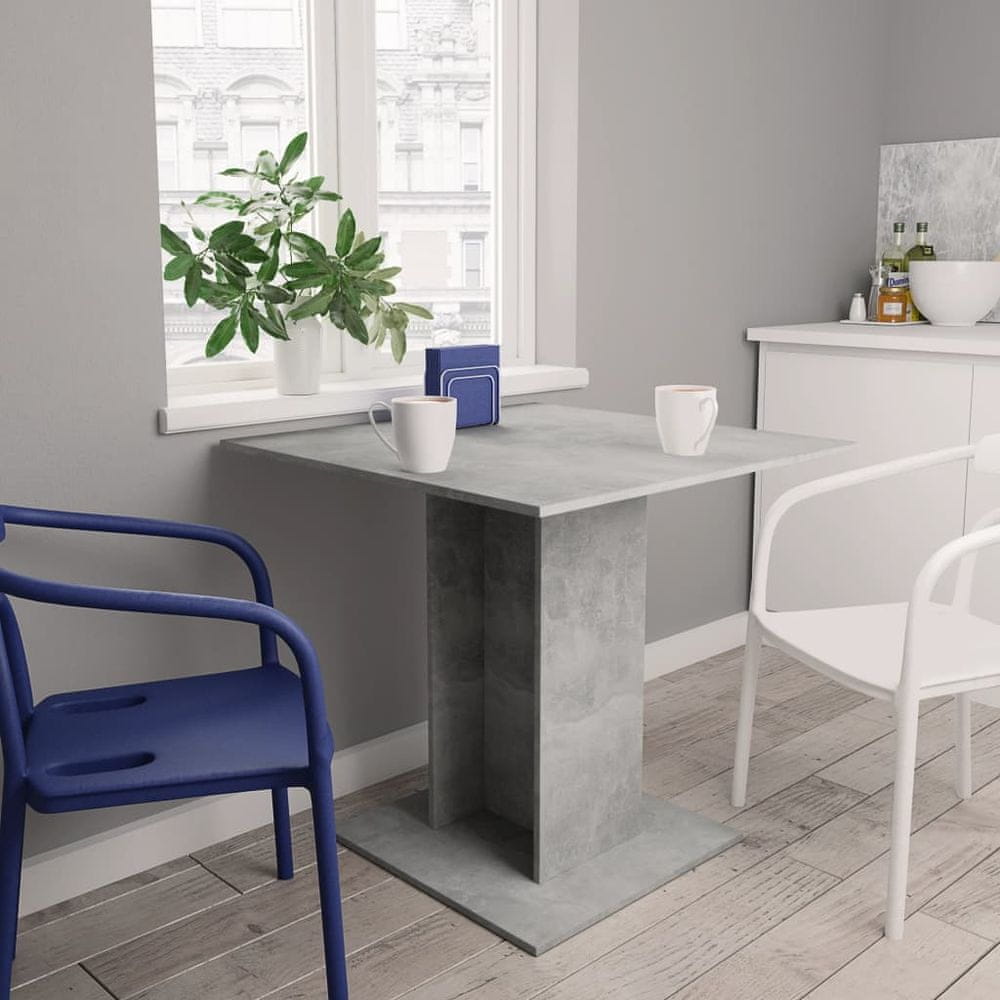 Petromila vidaXL Jedálenský stôl, betónovo sivý 80x80x75 cm, kompozitné drevo