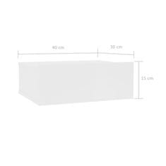 Vidaxl Nástenné nočné stolíky 2ks biele 40x30x15 cm drevotrieska