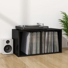 Vidaxl Box na vinylové platne lesklý čierny 71x34x36 cm drevotrieska