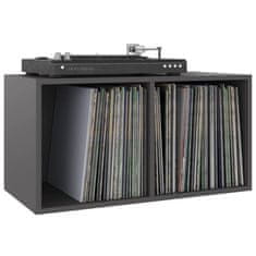 Vidaxl Box na vinylové platne sivý 71x34x36 cm drevotrieska