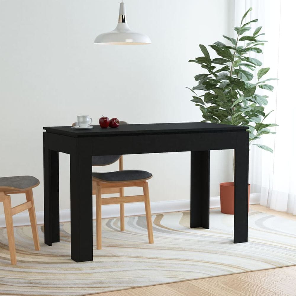 Vidaxl Jedálenský stôl, čierny 120x60x76 cm, drevotrieska