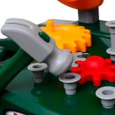 Vidaxl Detská hračkárska dielňa s náradím, zelená a sivá