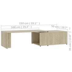 Petromila vidaXL Konferenčný stolík dub sonoma 150x50x35 cm drevotrieska