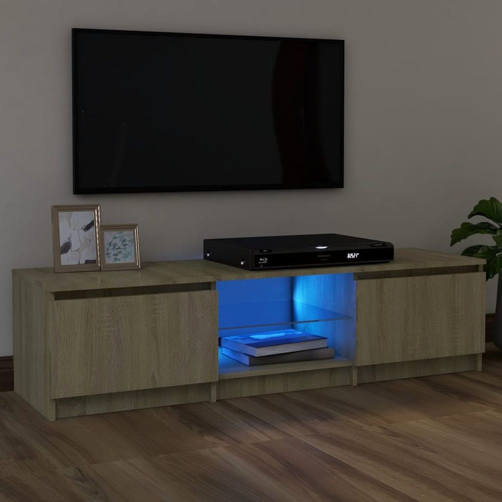 Vidaxl TV skrinka s LED svetlami dub sonoma 120x30x35,5 cm