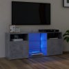 Vidaxl TV skrinka s LED svetlami betónovo sivá 120x30x50 cm