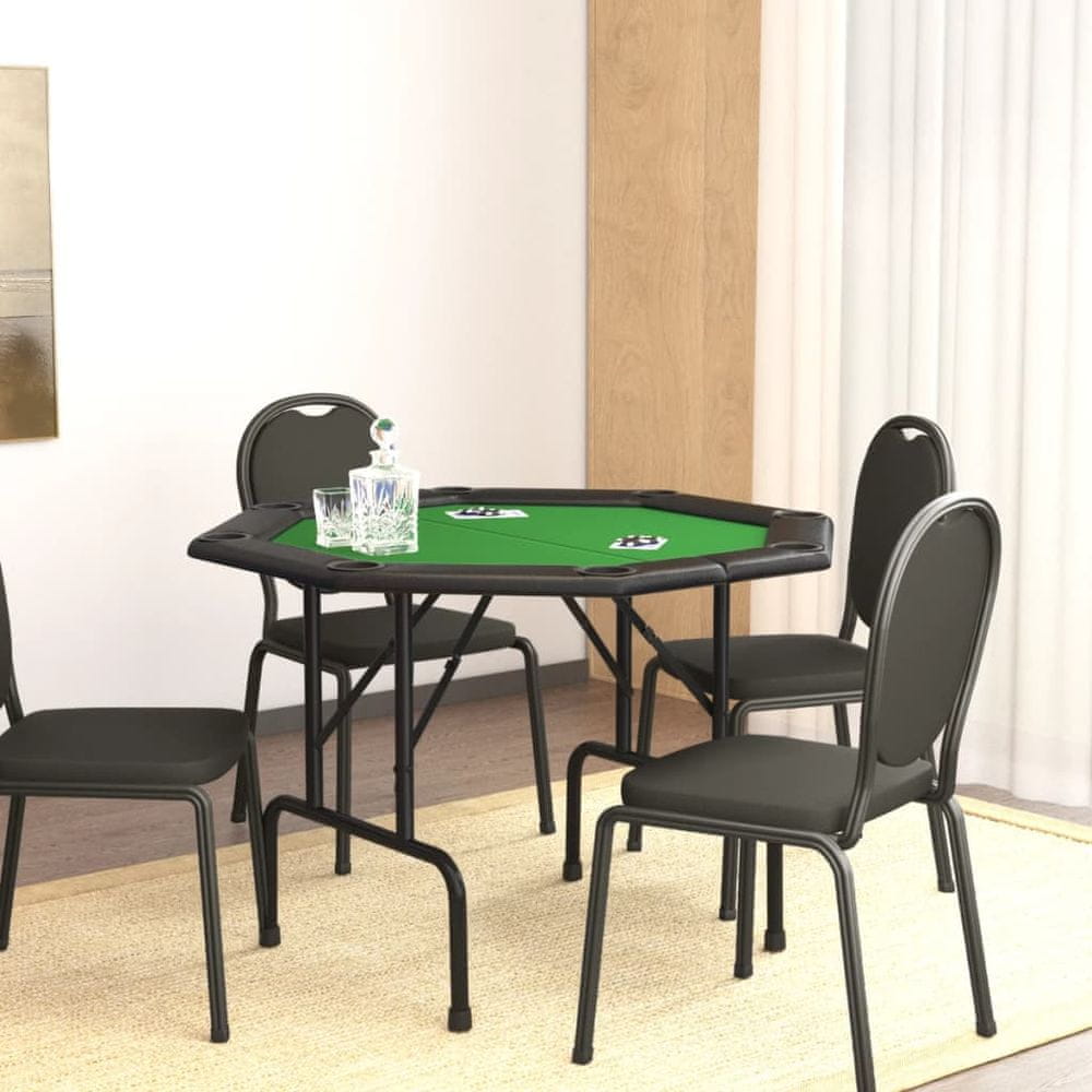 Petromila vidaXL Skladací pokrový stôl pre 8 hráčov zelený 108x108x75 cm