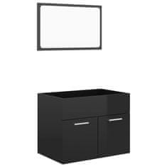 Vidaxl 2-dielny kúpeľňový nábytok, lesklý čierny, kompozitné drevo