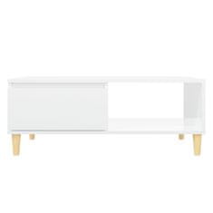 Vidaxl Konferenčný stolík lesklý biely 90x60x35 cm drevotrieska