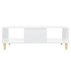 Vidaxl Konferenčný stolík lesklý biely 103,5x60x35 cm drevotrieska