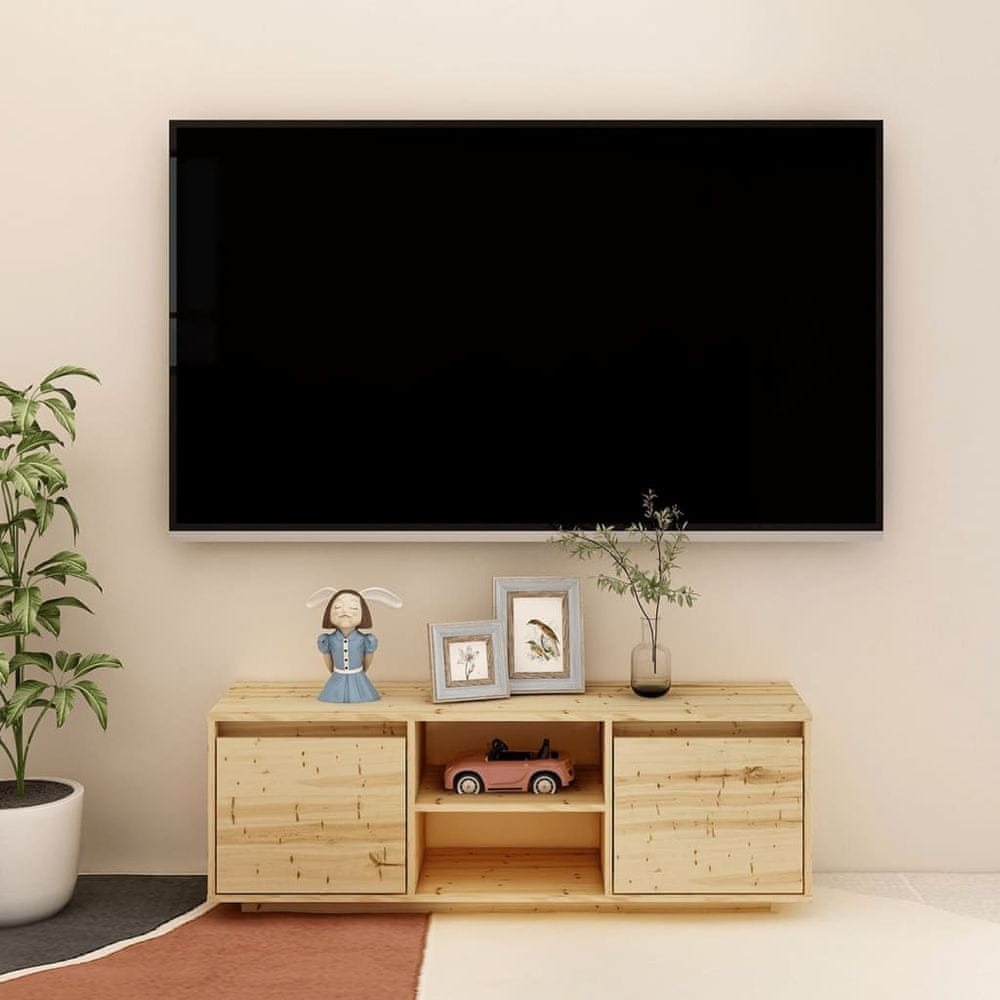 Vidaxl TV skrinka 110x30x40 cm masívna jedľa