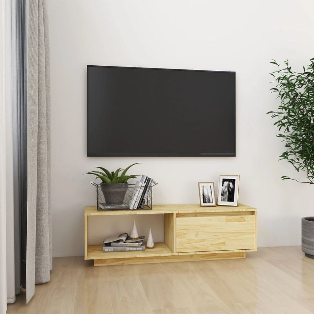 Vidaxl TV skrinka 110x30x33,5 cm borovicový masív
