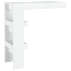 Vidaxl Nástenný barový stôl biely 102x45x103,5 cm spracované drevo