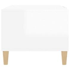 Vidaxl Konferenčný stolík lesklý biely 102x50x40 cm spracované drevo