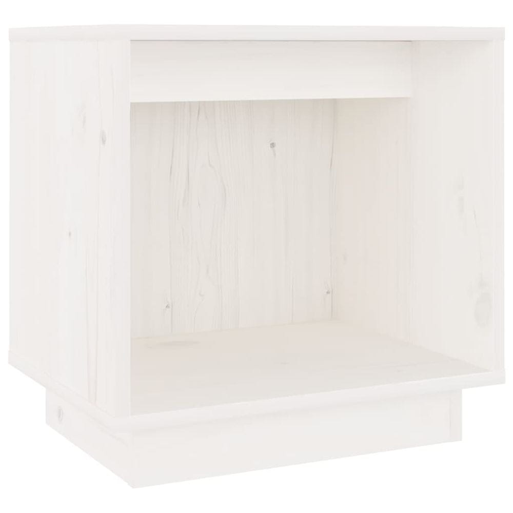 Vidaxl Nočný stolík biely 40x30x40 cm masívne borovicové drevo