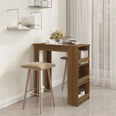 Petromila vidaXL Barový stôl s regálom hnedý dub 102x50x103,5 cm drevotrieska