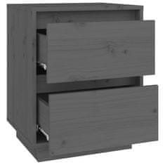 Vidaxl Nočný stolík sivý 40x35x50 cm masívne borovicové drevo