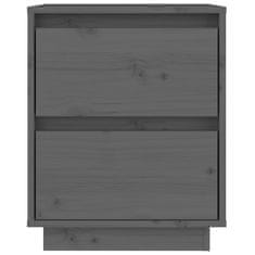 Vidaxl Nočný stolík sivý 40x35x50 cm masívne borovicové drevo