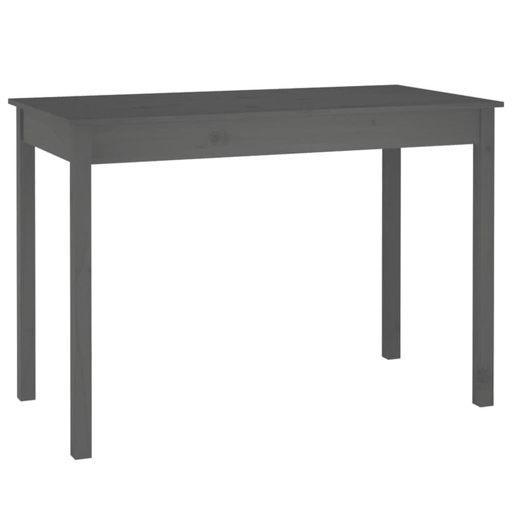 Vidaxl Jedálenský stolík sivý 110x55x75 cm borovicový masív