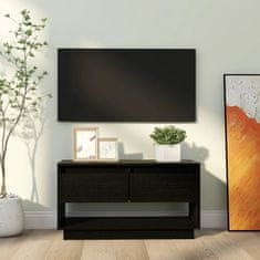 Vidaxl TV skrinka čierna 74x34x40 cm masívna borovica