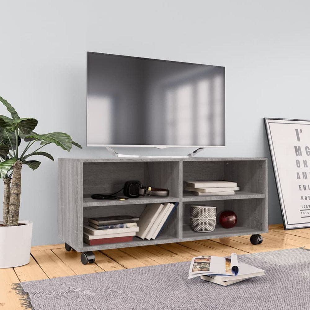 Vidaxl TV skrinka s kolieskami sivá sonoma 90x35x35cm spracované drevo