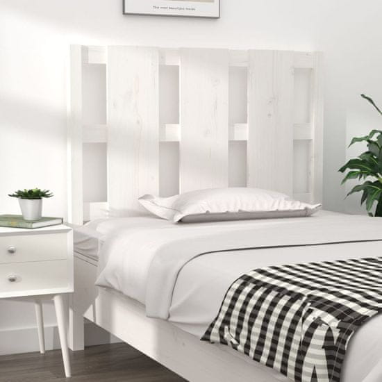 Vidaxl Čelo postele, biele, 105,5x4x100 cm, masívne borovicové drevo