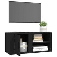shumee TV skrinka čierna 80x31,5x36 cm spracované drevo