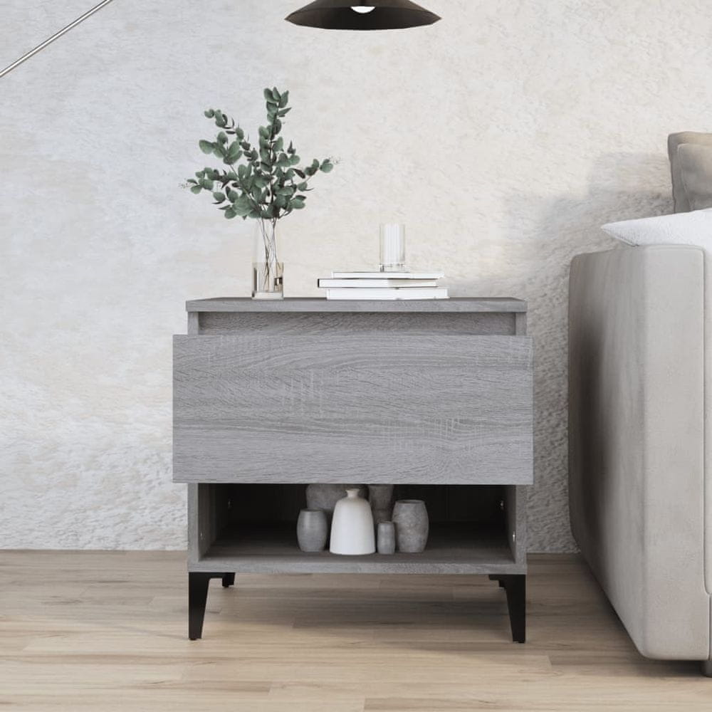 Petromila vidaXL Bočný stolík sivý sonoma 50x46x50 cm spracované drevo