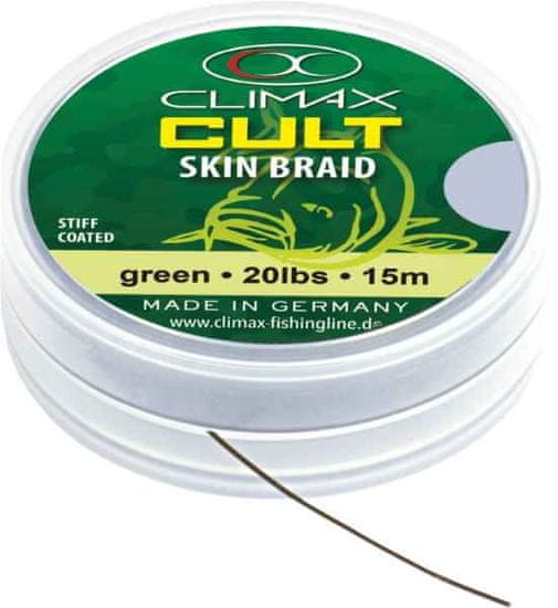 Climax Nadväzcová šnúra s PVC poťahom Skin Braid, Camou Green - 20lbs / 9,1kg