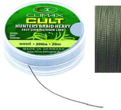 Climax Potápavá šnúra na nadväzce HuntersBraidHeavy, Weed - 20lbs/ 9,1kg/ 20m