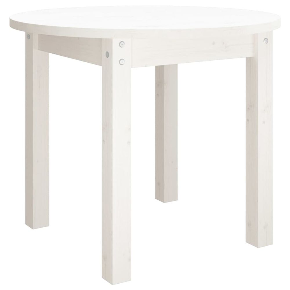 Vidaxl Konferenčný stolík biely Ø 55x45 cm borovicový masív