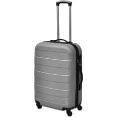 Vidaxl Sada troch strieborných cestovných kufrov na kolieskach